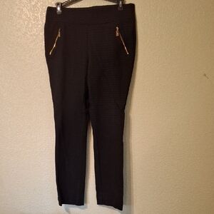 Anne Klein Black Pants with Gold Accents
